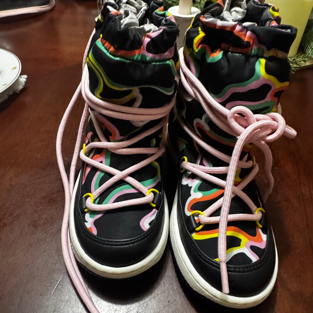 Stella McCartney Kids Multicolor Boots with Pink Laces